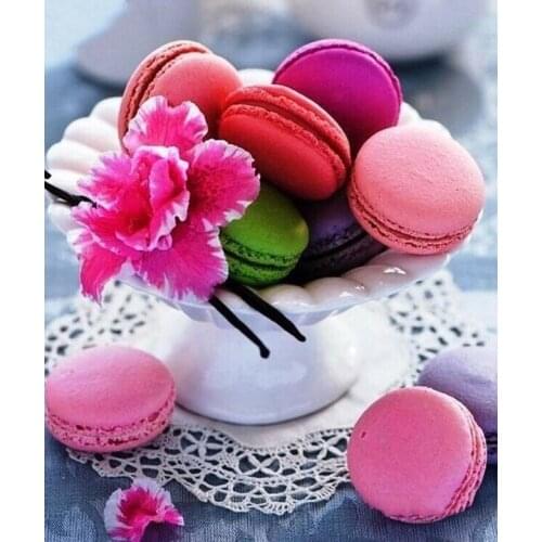 Kitchen diamond mosaic full flowers cake embroidery painting rhinestone wall sticker diamond drawing art needlework handcraft