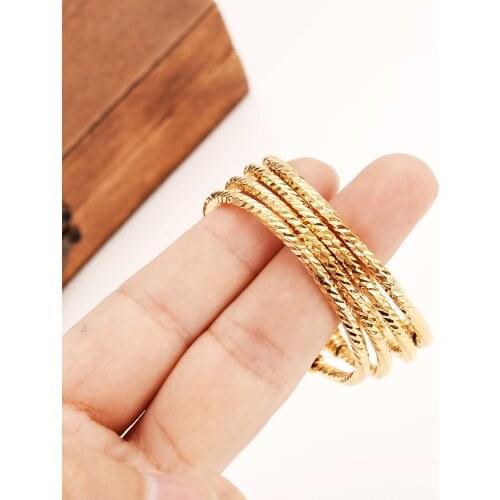 Small lovely gold Dubai Africa Bangle Arab Jewelry Gold Charm girls India anklet Bracelet Jewelry For Kids baby birthday Gift