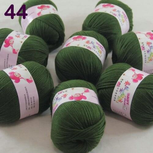 Color Optional 8 ballsX50g Cashmere Silk Velvet Children Hand Kintting Yarn Olive Drab 18-44