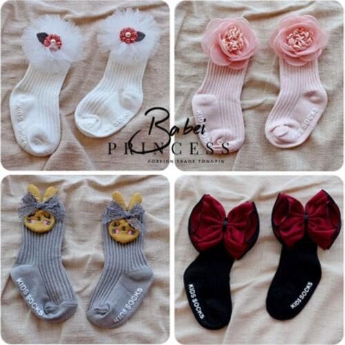 HOT Warm Baby Boy Girl 1 Pair Flower Bow Cotton Socks Infant Toddler Kids Soft Socks NEW