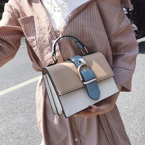 Womens Designer Handbag 2020 Fashion New High Quality PU Leather Women Bag Contrast Lady Tote Shoulder Messenger Bag Crossbody