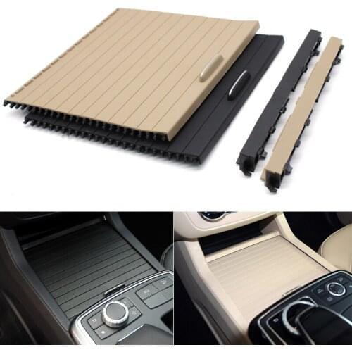 Interior Car Drink Water Cup Holder Shutter Rolling Blind Cover For Mercedes Benz W166 ML GL GLE GLS 2012-2018