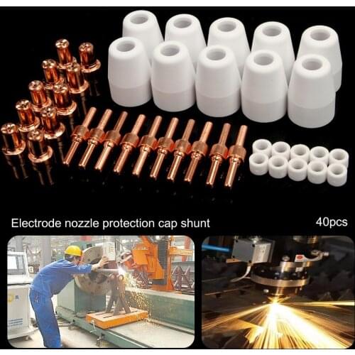 40pcs PT-31 LG-40 Air Plasma Cutter Cutting Torch Nozzle Electrode TIP Fit CUT40,40pcs
