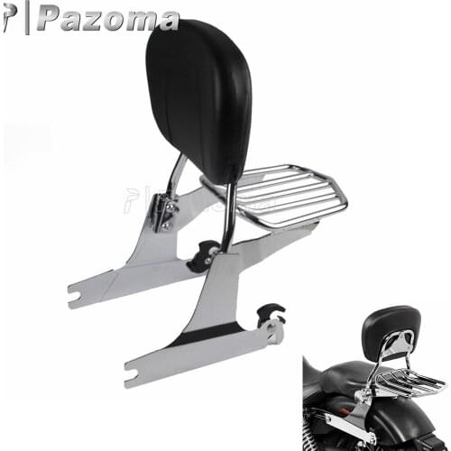Motrocycle Chrome Detachable Sissy Bar Rear Passenger Backrest Pad Luggage Rack for Harley FXDF FXDWG FXDFSE 2008-up 2010-up