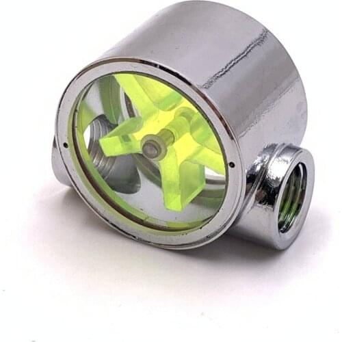 Computer Water-cooled Water Flow Meter Water-cooled Metal Water Flow Meter Velocity Device Green Five-impeller G1/4 Thread