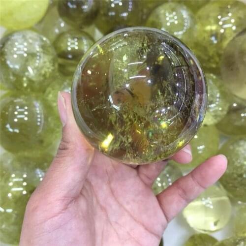 Best drop shipping natural citrine quartz crystal gemstone sphere reiki healing Orb crystal ball Home Decor meditation ball