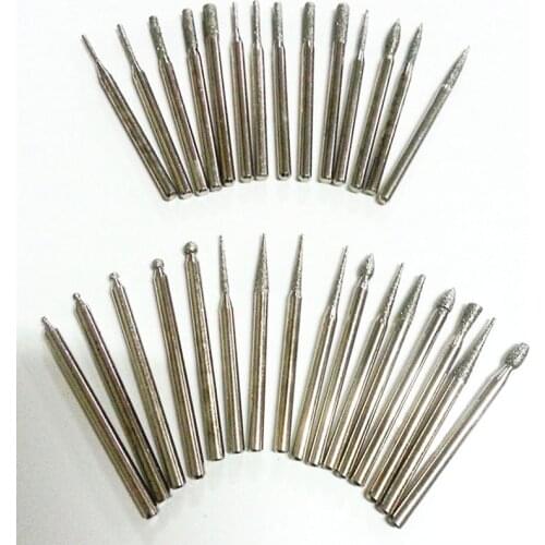30PCS Emery Coat Engraving Drill Bit Tools Set For Metal Jewellery Glass Carving Dremel Accessories