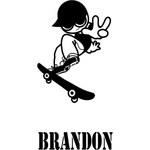 Boys Skater Wall Stickers Home Decor Kids Bedroom Wall Decals Vinyl Customized Name