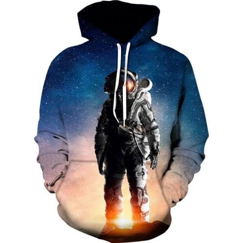 2021 New 3D Hoodie Mens Hoodie Astronaut Print Hoodie Sweatshirt Fashion Casual Wear Sportswear Mens/Ladies Jacket Fun Hood