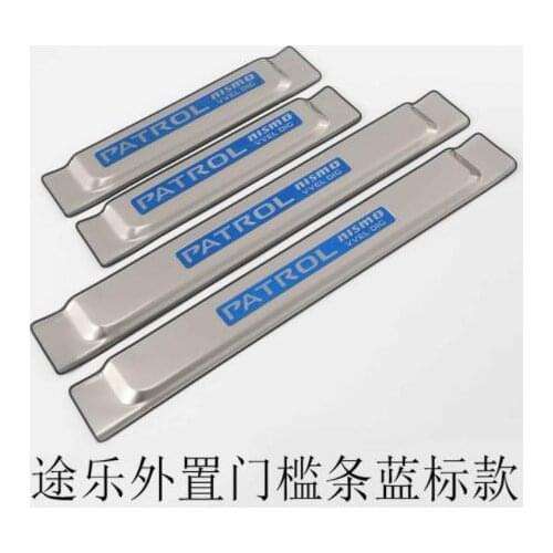 NEW Original Quality Light car Door Sill Scuff Plate Car Covers For Nissan Patrol Y62 2012- 2018 Car Styling Accessories