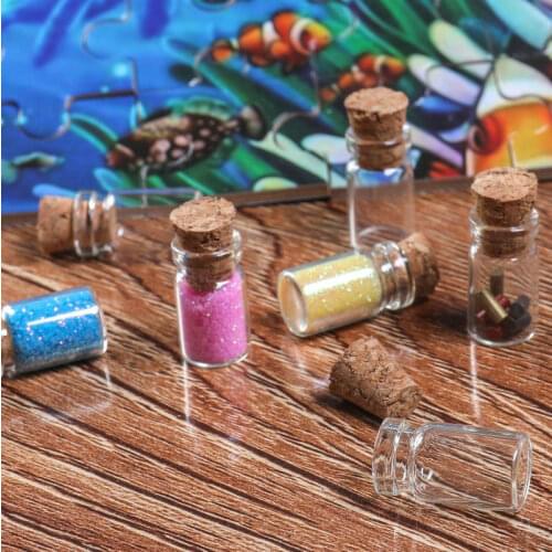 50Pcs 0.5ml 10x18mm Empty Glass Wishing Jars Tiny Vials Mini Bottle with Cork Stoppers For Decoration Craft Wedding or Gift