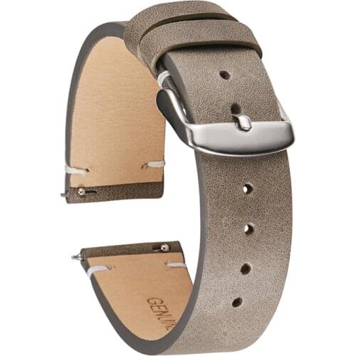 Simple Genuine Leather Watch Straps for Samsung Galaxy Gear S3 Active 2 Quick Release Bracelet Watchbands 18mm 20mm 22mm