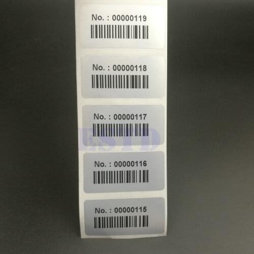 1000 Labels 1.57" x 0.78" 40x20mm Consecutive Number Serial Numbers with Barcode Inventory Stickers