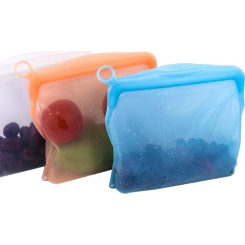 Silicone Food Preservation Bag Containers Reusable Leakproof Containers Sealed Bag Thickened Food Storage Ziplock Bag Fresh Wrap