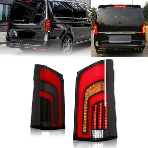 Full LED Dynamic Tail Lights Smoked Lens Fit for Mercedes-Benz V-Class Vito W447 2015-2020