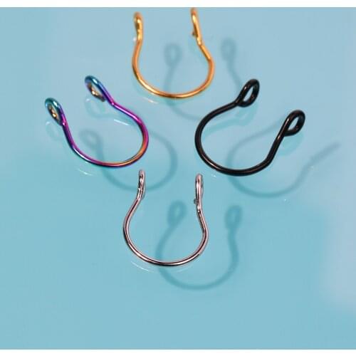2021 New Stainless Steel U-shaped Cute Fake Nose Piercing Ring (free Punching) Fashion Nose Clip for Men and Women