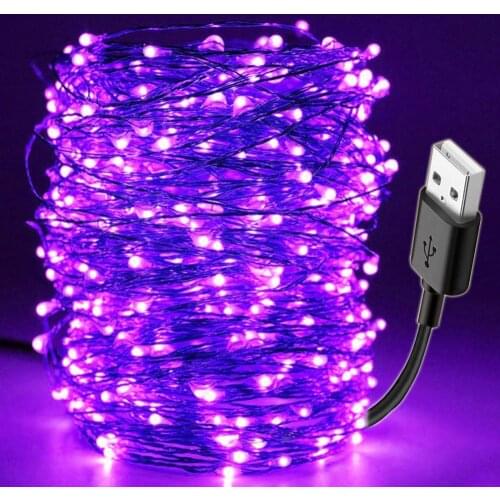 10M 100LED UV String Light USB Christmas Halloween Party Waterproof DIY Bar Lamp for Stage Haunted House Decoration Lighting