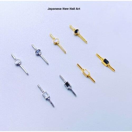 20pcs golden and silver alloy Nail art Jewelry Long metal stick Nail art decoration alloy nail art accessories nail art ornament