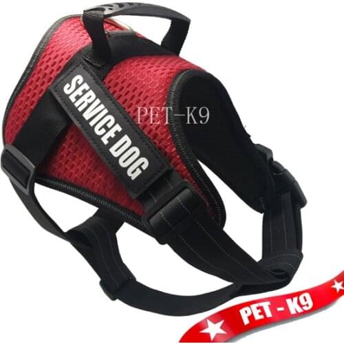 Service Vest Dog Harness - Adjustable Nylon with Removable Patches for IN Training Large Medium Small Dog Reflective Vest