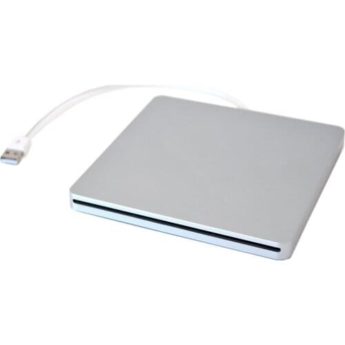 External USB DVD Case for MacBook Pro SATA Hard Disk Drive DVD Super Multi slot has aluminum look Silver
