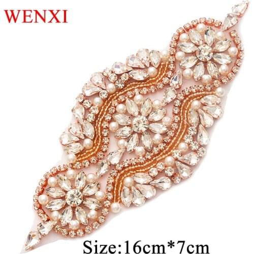 WENXI 30PCS Wholesale Rhinestones Appliques Beads Sewing On For Wedding Dresses Belt Rhinestones Appliques Accessory WX851