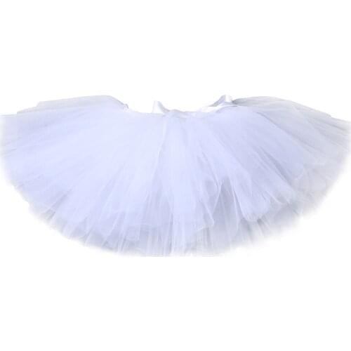 Pure White Tutu Skirt Fluffy Children Tulle Skirt Girls Dance Ballet Pettiskirt Snowman Tutu Baby Kids Birthday Party Skirt 1-14