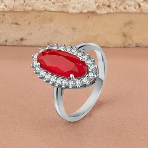 Rings For Women 925 Sterling Silver Ring Zirkon Agate Stone Women Jewelry High Quality Handmade