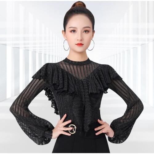 Lady dance ballroom jacket long-sleeved costume new Latin dance dress clothes