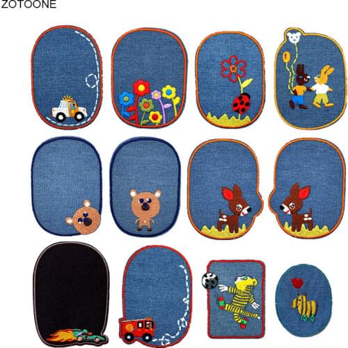 ZOTOONE Cartoon Animl Car Patch Iron on Patches for Clothing Jeans DIY Repair Badge for Kids Sew on Stickers Clothes Applique G