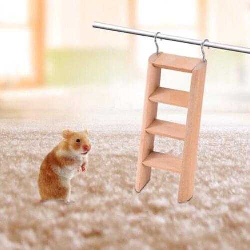 1PCs Wooden Ladder Swing Hamster Ladder Small Pet Toy Stairs Wooden Bird Ladder Budgie Hamster Rodent Cage Ladders Pet Supplies