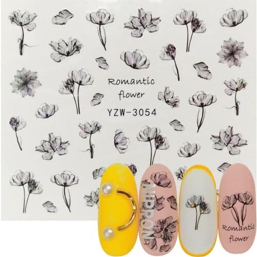 1 Sheet Nails Sticker 3D Flower Leaves Slider Water Transfer Nail Decals for Manicure Nail Art DIY Transfer Sticker Decoration