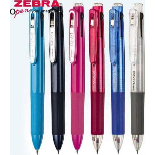 1pcs Japan ZEBRA J3J2 Three-in-onePressing Multifunction Gel Pen 0.5mm Multi-color Signature Pen Red Blue Black Three-color