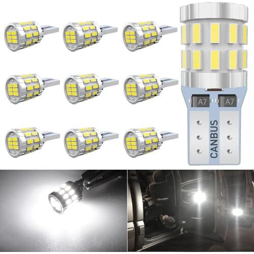 10X T10 W5W led Canbus light bubls Error Free Car Interior Dome Light Trunk Lamp Parking Clearance Side Marker Light For Honda