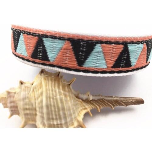 2017 NEW 4/5" 20MM 10YARD/LOT British orange triangle geometry woven jacquard ribbon FOR CLOTHING/BAGS/SEWING BELTS