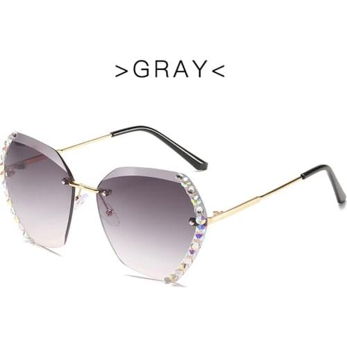 Bohosco Vintage Fashion Sunglasses Oversized Rimless Sexy Diamond Square Women Luxury Outdoor Sun Glasses Female Eyeglasses