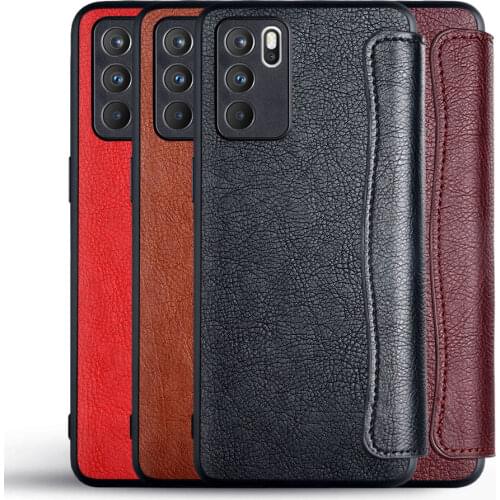 Wallet Case For Oppo Reno6 5G Coque Business Design Pu Leather No Magnet Card Slot Flip Cover For Oppo Reno6 5G Case Funda