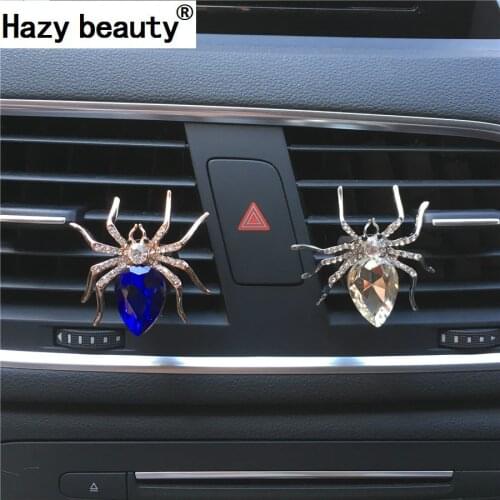 Hazy beauty Diamond crystal glass alloy high-grade car perfume of insect and spider Air Freshener Car Ornament Car-styling