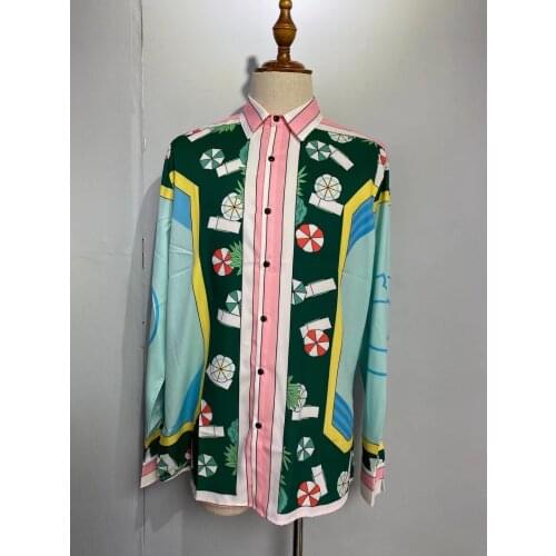 IK0459 Fashion Mens Shirts 2021 Runway Luxury famous Brand European Design party style Mens Clothing