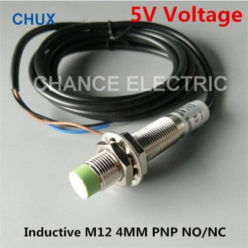 5V Inductive Proximity Sensor M12 PNP NO/NC Non-Flush 4mm Sensing Distance IM12-4-DPA/DPB Cylinder Type Sensors Switch