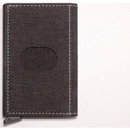 2021 New Smart Wallet Business Single Card Holder Rfid Wallet Aluminum Metal Credit Business Mini Card Wallet Top Leather Man