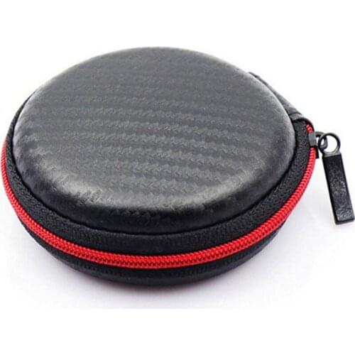 Circular coin purse black color red zipper