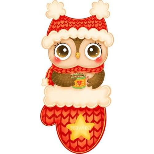Lovely Owl Metal Cutting Dies Christmas Hat Animal Doll Stencil For DIY Scrapbooking Card Craft