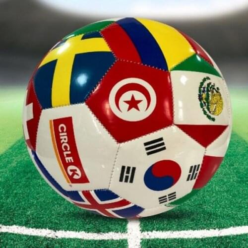 International Flag Soccer Ball Size 5 with Carry Net & Ball Needle
