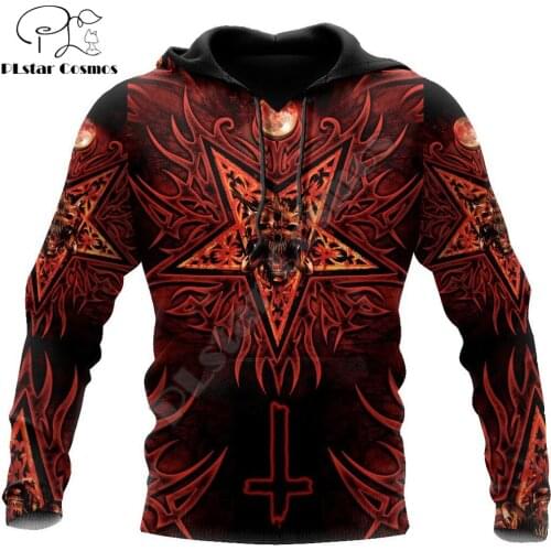 Skull Satanic Pattern 3D All Over Printed Mens autumn Hoodie Harajuku Unisex Casual Pullover Streetwear Jacket Tracksuits DK214