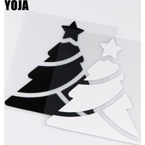 YOJA 13.8X15.8CM Cartoon Christmas Tree Decals Bumper Decoration Car Sticker ZT4-0052