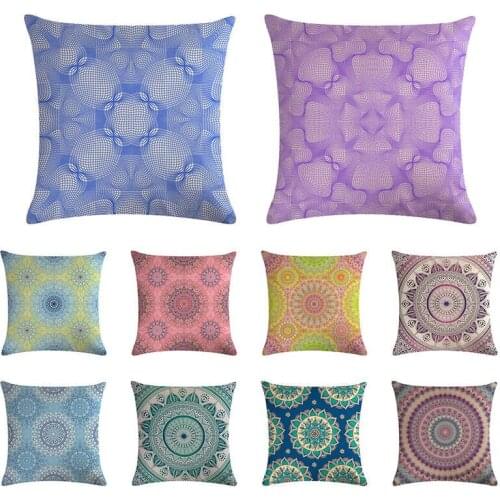 Geometric Pillow Case Colorful Bohemia Sofa Cushion Cover Indian Mandala Geometry Travel Pillow Covers Throw Pillow Cover 1515