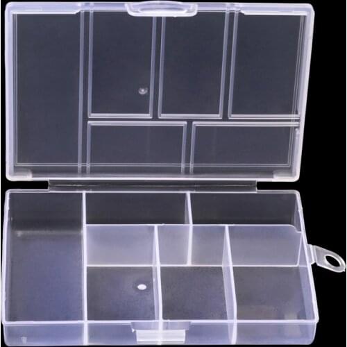 6 Grids Cheap Transparent Plastic Storage Box for Small Component Jewelry Tool Box Bead Pills Organizer Sewing Tool Nail Art Cas