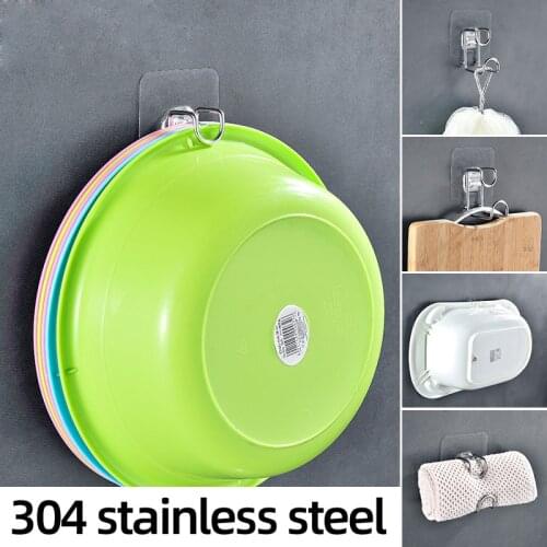 Stainless Steel Washbasin Storage Rack Wall Mounted Wash Basin Hanger Hook Adhesive Wall Hooks For Hanging Bathtub Cutting Board