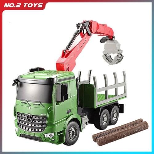 1/20 Double E E352 Rc Truck 2.4G 6Ch Radio Controlled Car Crane Tractor Simulated Lights Sounds Educational Car Toy for Boys kid
