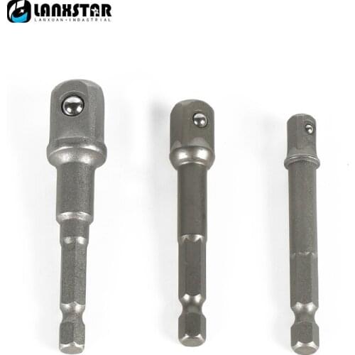 Hex Shank Horn Handle 3/8 1/2 1/4 Wind Batch Head Electric Drill Sleeve Connecting Rod with Ball Socket Shank Pearl Convert Rods
